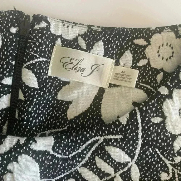 Eliza J Floral Jacquard Fit & Flare Dress - Picture 7 of 12